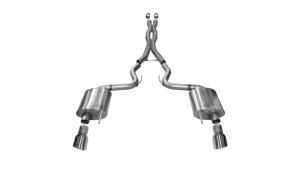 Ford Mustang Performance Exhaust - Dual Rear Exit - CORSA Performance - Cat Back, Dual Tips, Sport - `15-`17